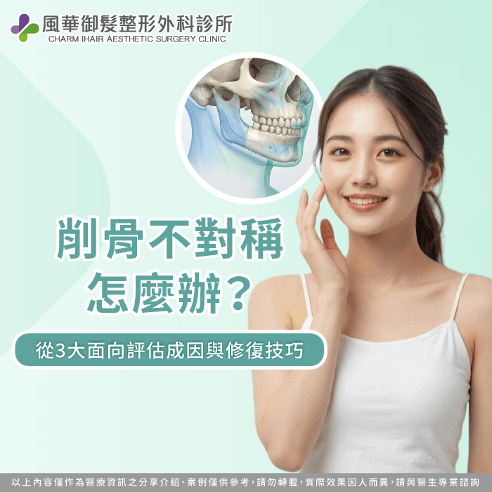 掌握削骨臉型對稱評估標準與術後修復關鍵,能有效改善削骨不對稱 削骨臉型對稱評估與修復-削骨不對稱