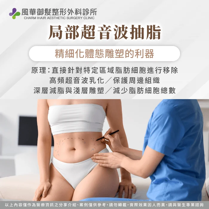 超音波乳化脂肪細胞,精準移除指定部位脂肪 抽脂差異 -新竹抽脂推薦